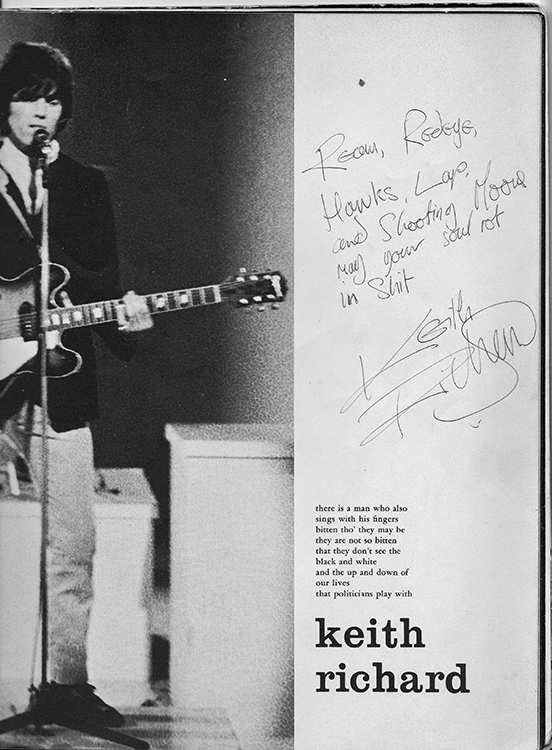 Keith Richards and Brian Jones signed my 1965 Rolling Stones US Tour Book