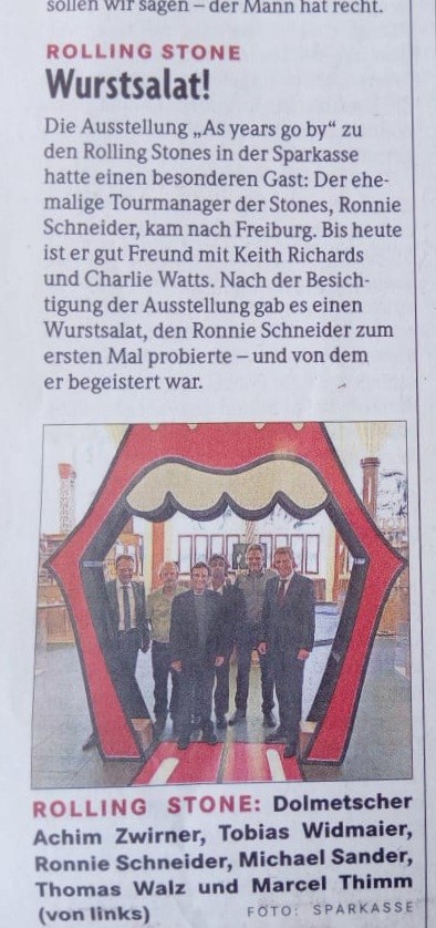 I was invited to a Bank in Freiburg, Germany for a Rolling Stones Exhibit